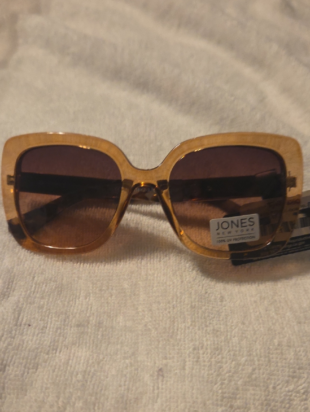 Jones New York Amber/Tortoise Oversized Square Sunglasses(28)